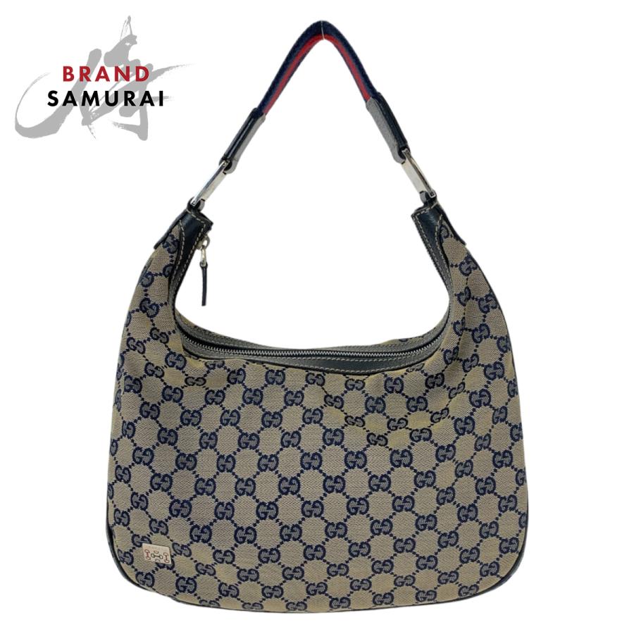 GUCCI（グッチ） 美品 シェリーライン ネイビー グレー シルバー金具