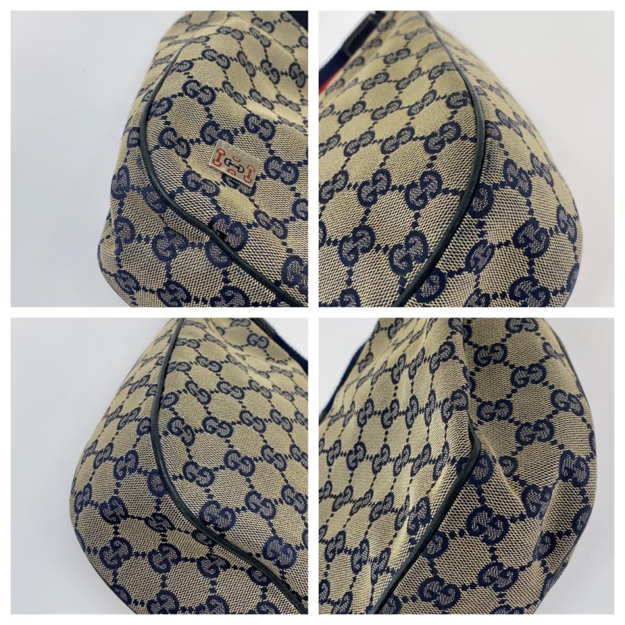 GUCCI（グッチ） 美品 シェリーライン ネイビー グレー シルバー金具