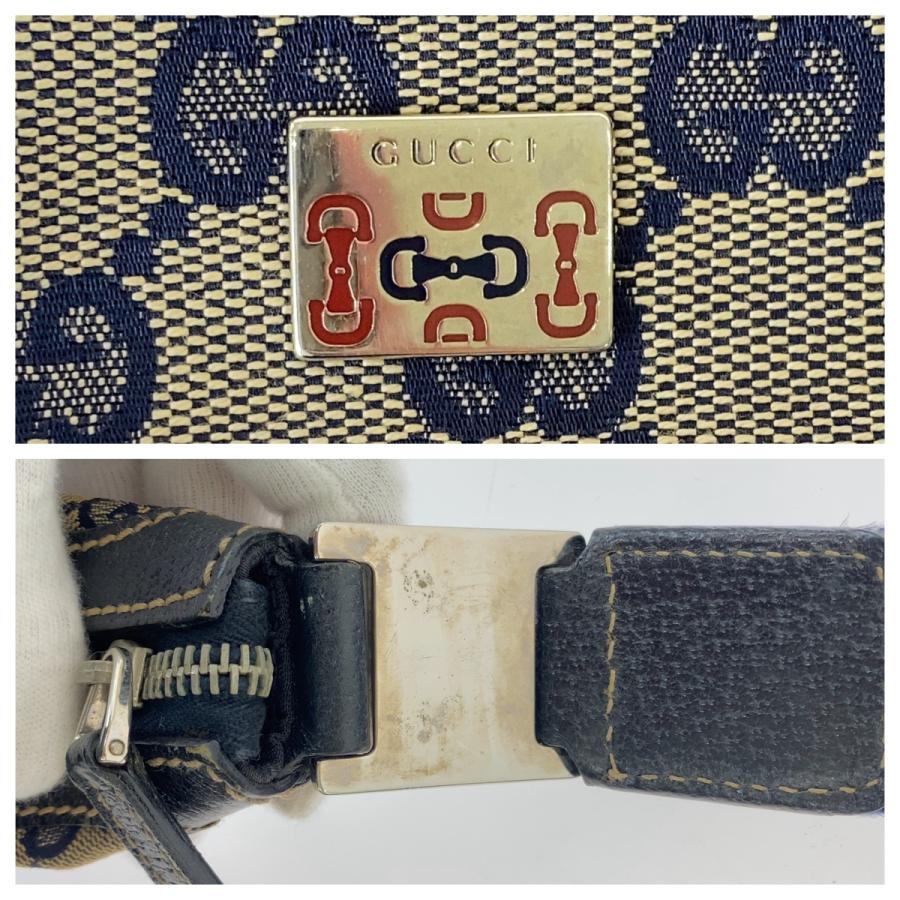 GUCCI（グッチ） 美品 シェリーライン ネイビー グレー シルバー金具