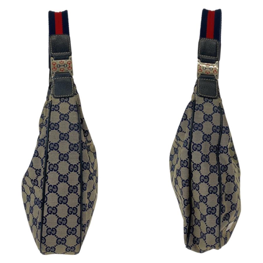 GUCCI（グッチ） 美品 シェリーライン ネイビー グレー シルバー金具