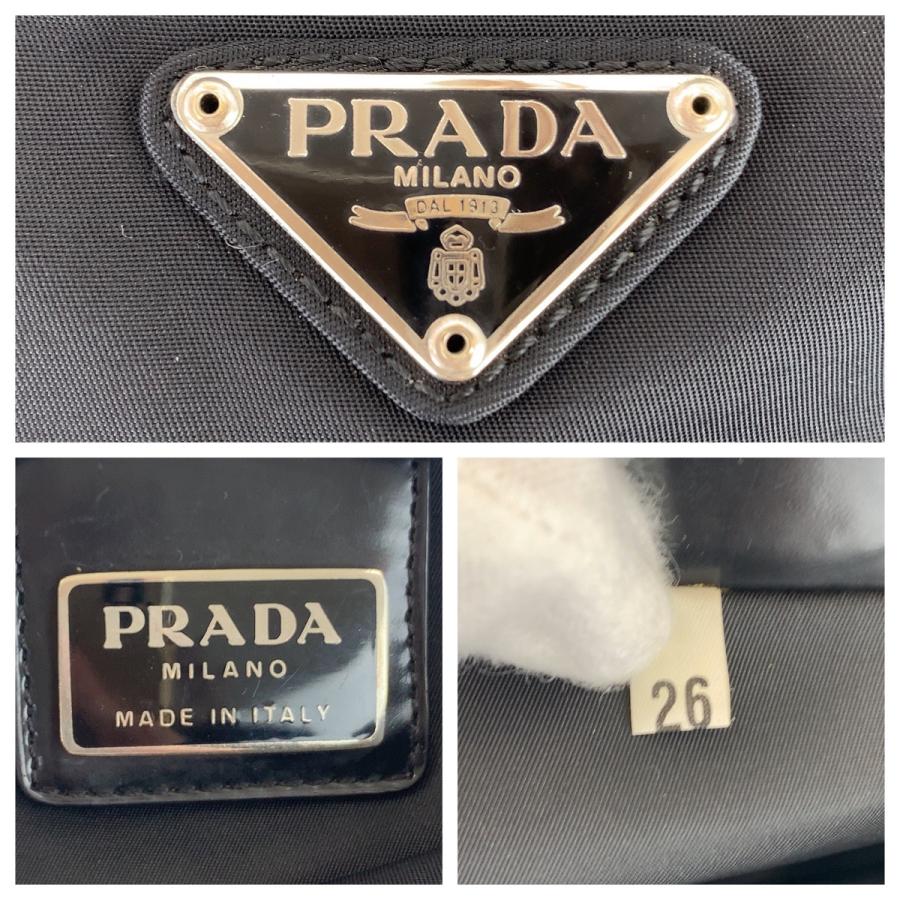 PRADA（プラダ） 美品 テスート 三角ロゴプレート ブラック 黒