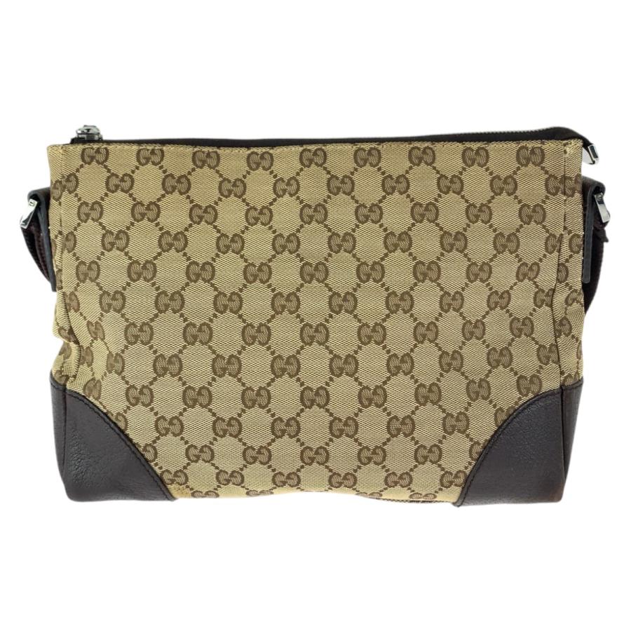 GUCCI グッチ ブラウン ベージュ シルバー金具 GGキャンバス 114273 