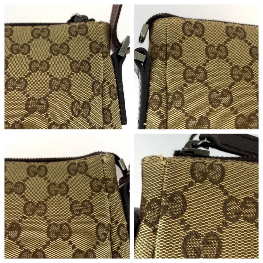 GUCCI グッチ ブラウン ベージュ シルバー金具 GGキャンバス 114273 