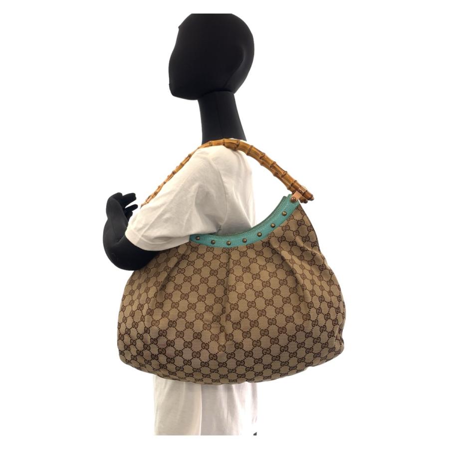 GUCCI グッチ バンブー スタッズ ベージュ ライトブルー