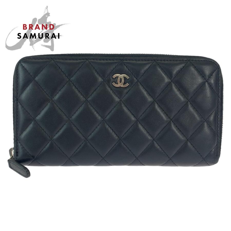 CHANEL 美品 シャネル マトラッセ ココマーク ブラック 黒 シルバー