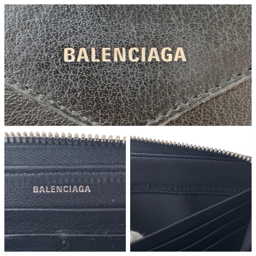 【美品希少】BALENCIAGA ペーパーロングウォレット シルバー BALENCIAGA（バレンシアガ） 美品 ペーパー コンチネンタル ブラック