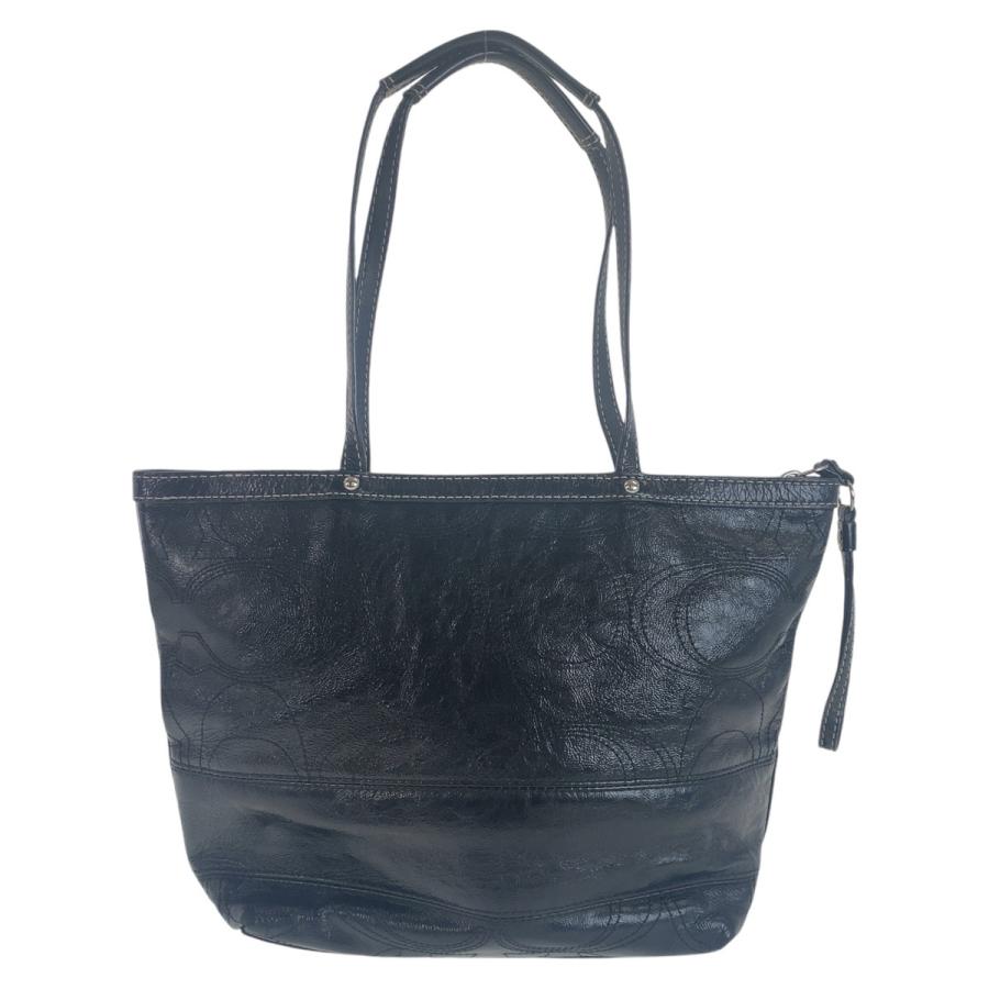 COACH（コーチ） ビッグシグネチャー ブラック シルバー金具 レザー