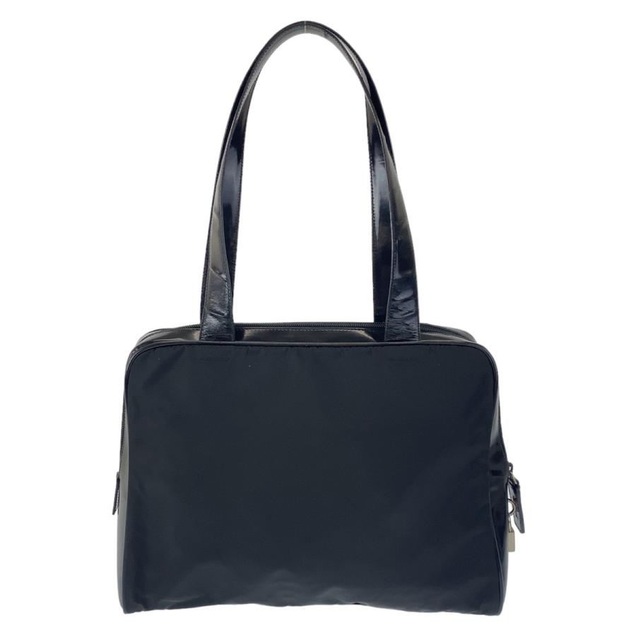 PRADA プラダ ナイロン エナメルレザー 切り替え トートバッグ 黒 ブラック