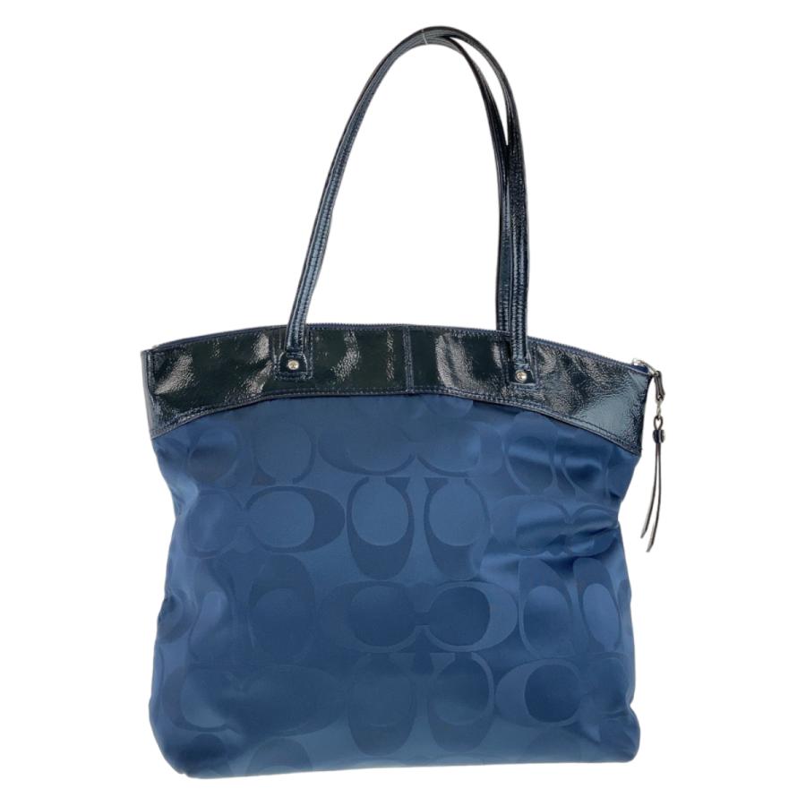 COACH（コーチ） 美品 シグネチャー ラウラ ネイビー ブルー