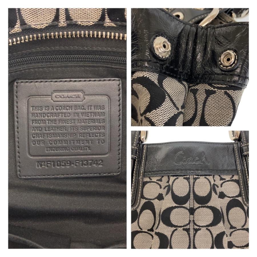 COACH（コーチ） 美品 シグネチャー ブラック 黒 シルバー金具