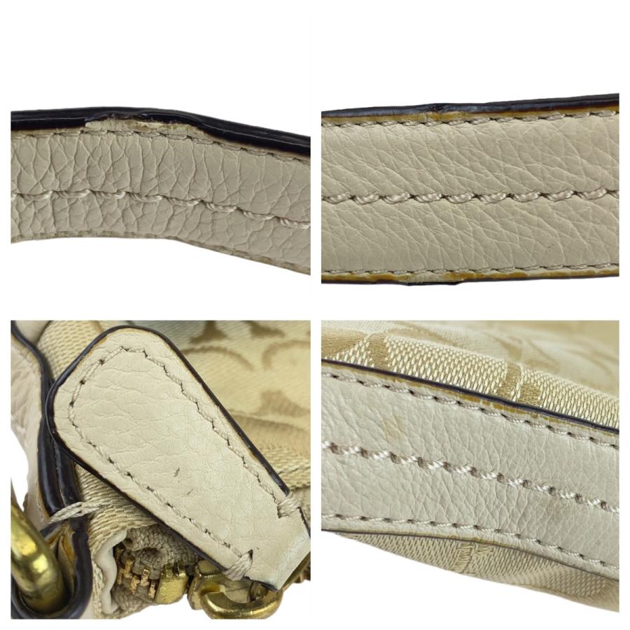 COACH（コーチ） 美品 シグネチャー ベージュ ライトブルー ゴールド 