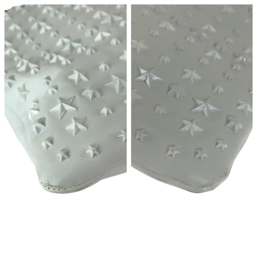 ジミーチュウ　 クラッチバッグ　デレク スタッズ 白 シルバー金具 ユニセックス ジミーチュウデレク スタッズ 白 シルバー金具 ユニセックス