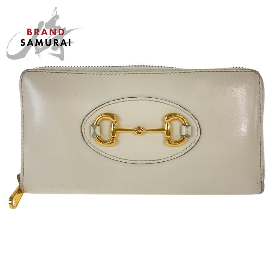 GUCCI（グッチ） 美品 ホースビット オフホワイト ゴールド金具 レザー 