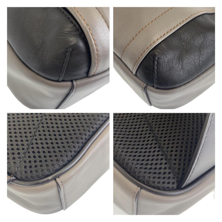 COACH（コーチ） 美品 グレー ブラック マルチカラー レザー ボディ