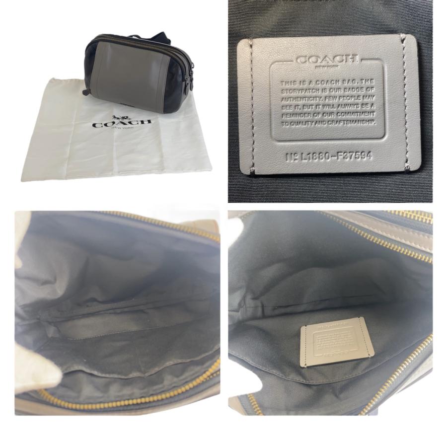 COACH（コーチ） 美品 グレー ブラック マルチカラー レザー ボディ