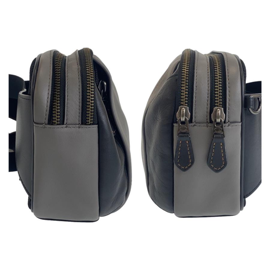 COACH（コーチ） 美品 グレー ブラック マルチカラー レザー ボディ