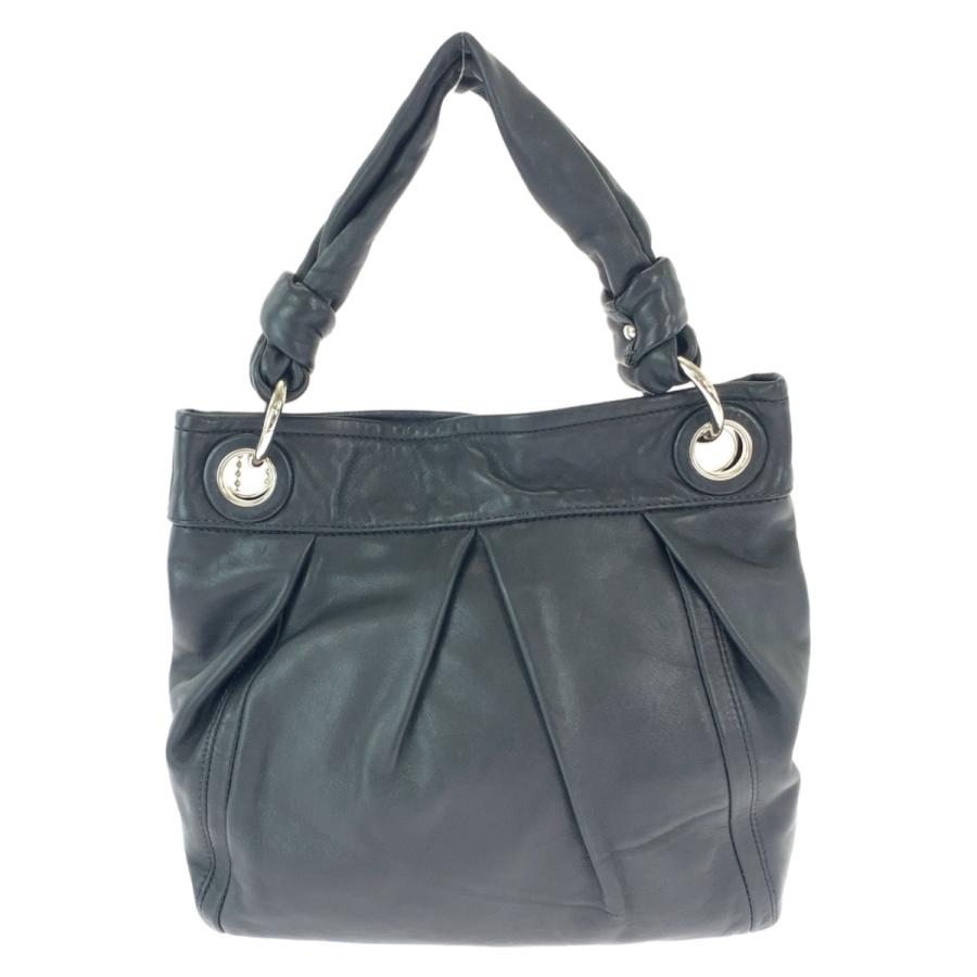 COACH（コーチ） 美品 ブラック シルバー金具 レザー ホーボー 