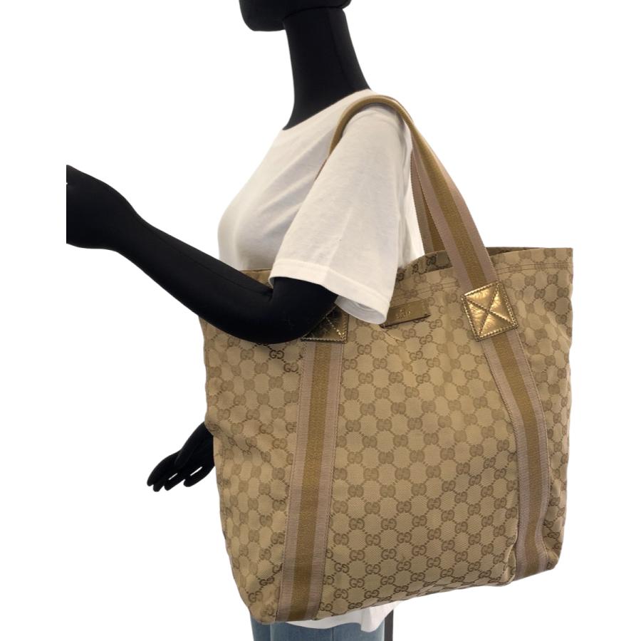 GUCCI（グッチ） 美品 シェリーライン ベージュ ゴールド GGキャンバス
