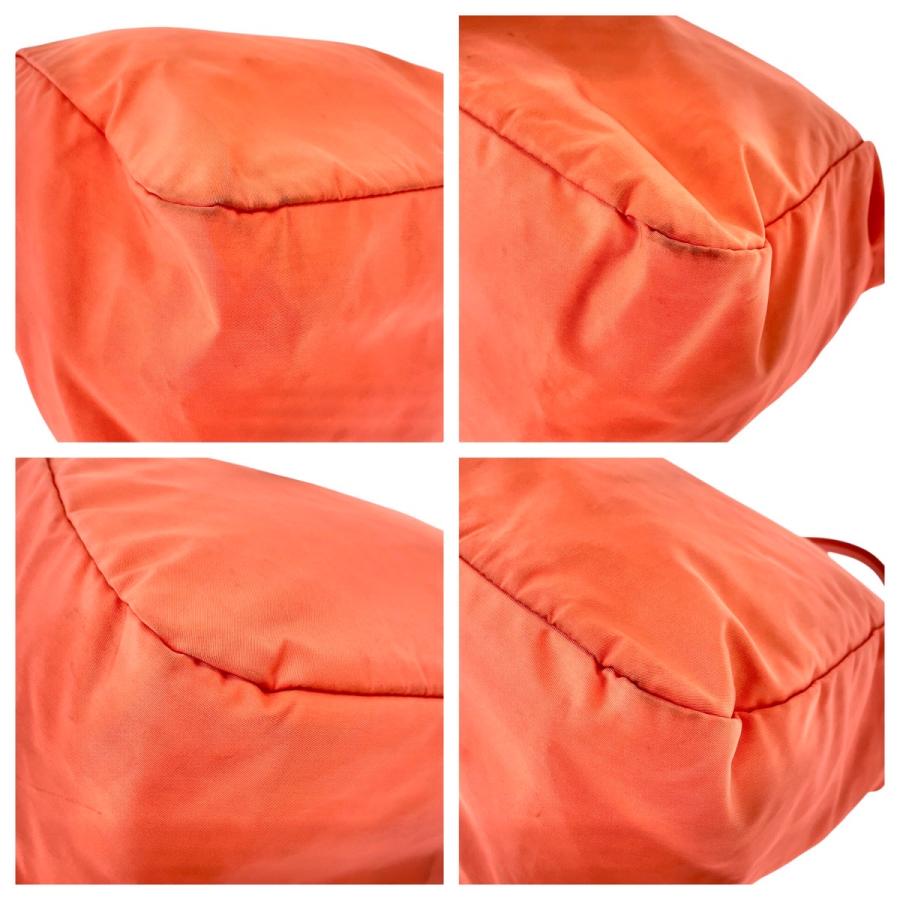 PRADA プラダ テスート 三角ロゴプレート オレンジ シルバー金具