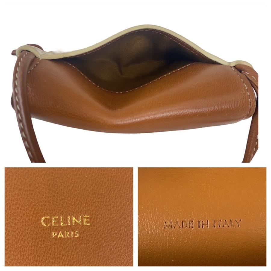 CELINE（セリーヌ） 美品 トリオンフ ホワイト ブラウン ショルダー 