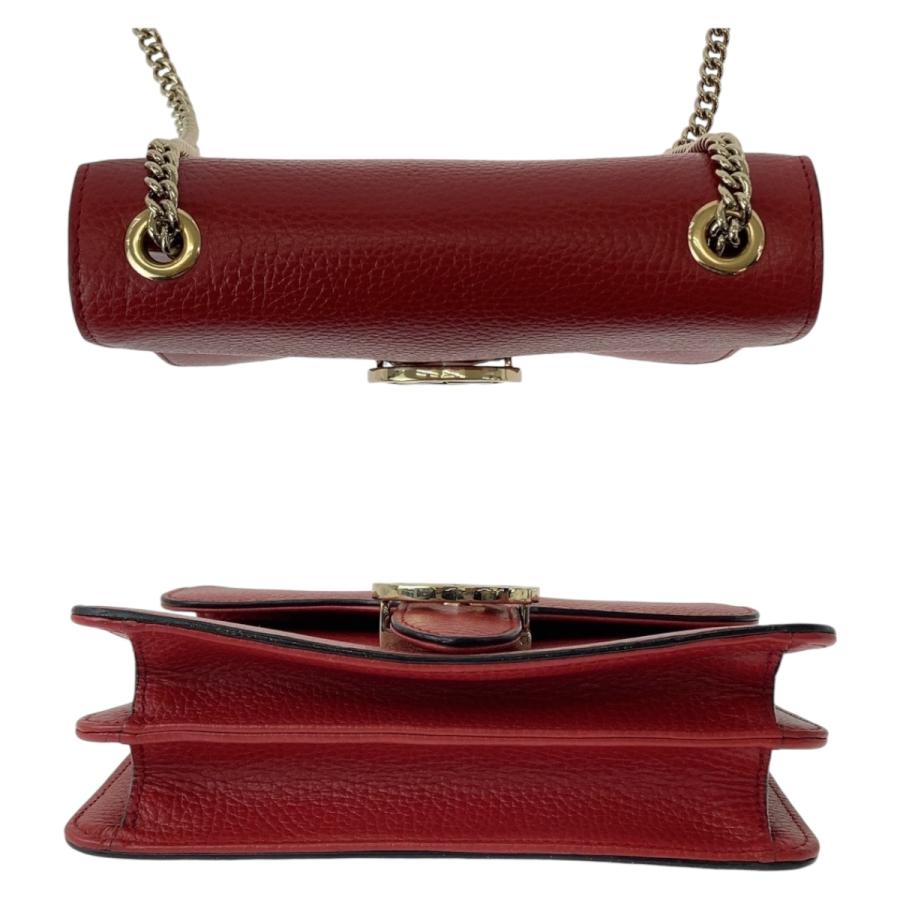 GUCCI（グッチ） 超美品 インターロッキング レッド ゴールド金具