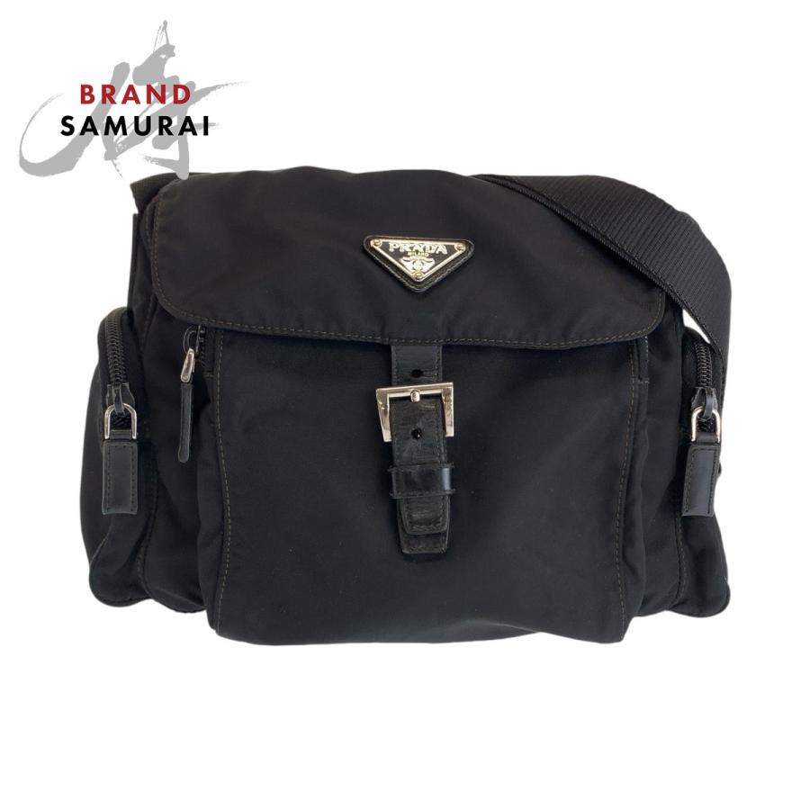 PRADA（プラダ） 美品 テスート 三角ロゴプレート 男女兼用 ブラック