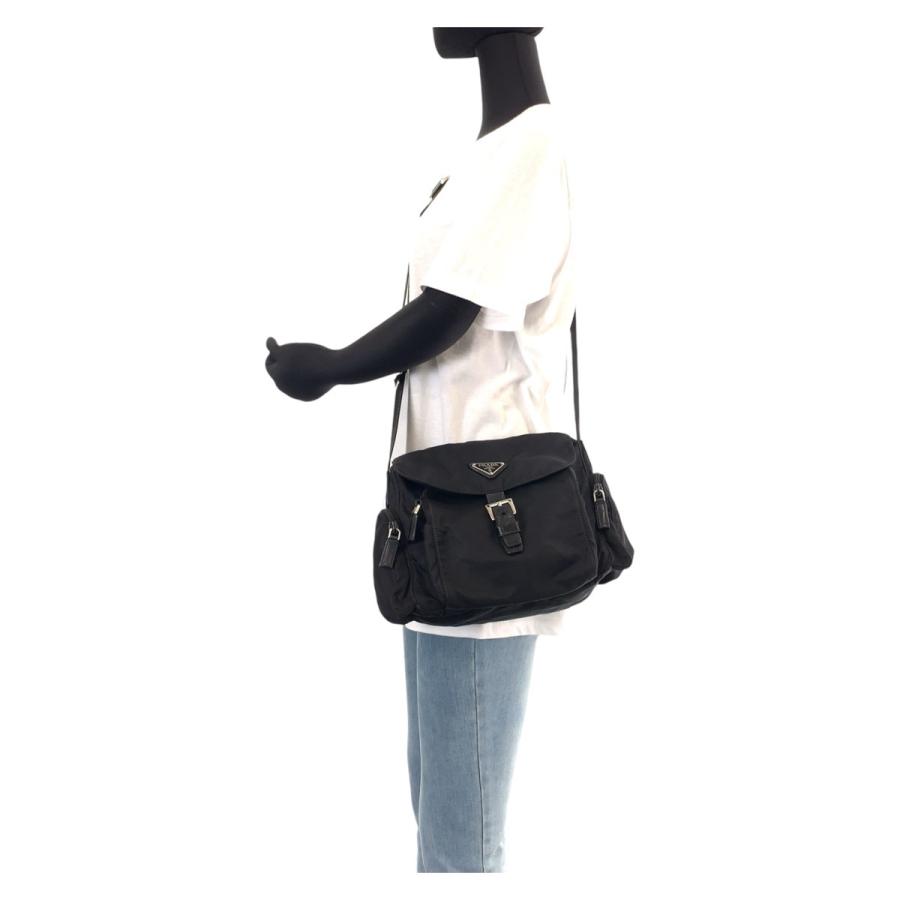 美品✨プラダ テスート ナイロン 三角ロゴ レザー ショルダーバッグ 黒/839 PRADA プラダ 三角ロゴ ナイロン ショルダーバッグ サコッシュ