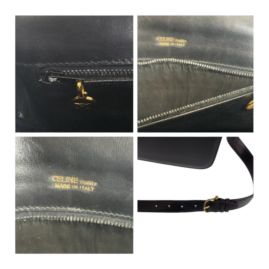 CELINE（セリーヌ） 美品 ヴィンテージ 馬車金具 ブラック 黒 ゴールド