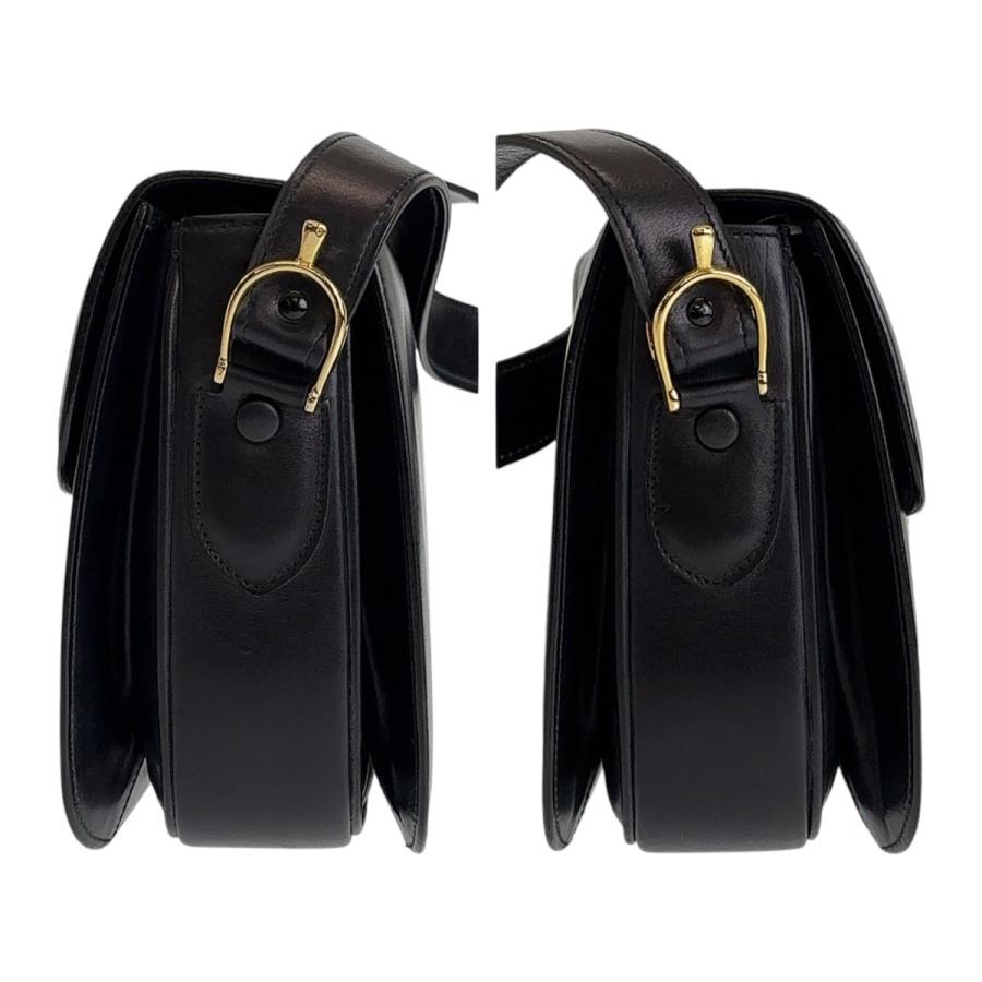 希少CELINEセリーヌ ビンテージ　ハンドバッグ カーフレザー 黒ゴールド金具 CELINE（セリーヌ） 美品 ヴィンテージ 馬車金具 ブラック 黒 ゴールド