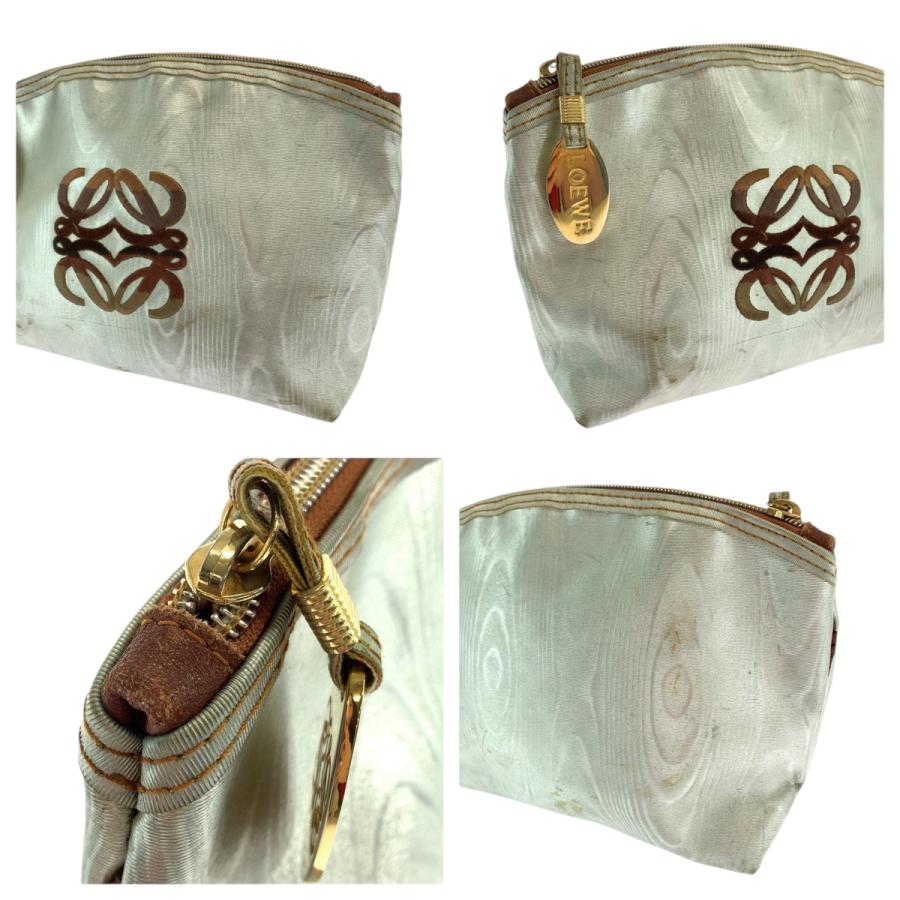 LOEWE ロエベ ヴィンテージ アナグラム ホワイト ゴールド金具 ナイロン ポーチ 化粧ポーチ レディース 408657 | LOEWE | 05