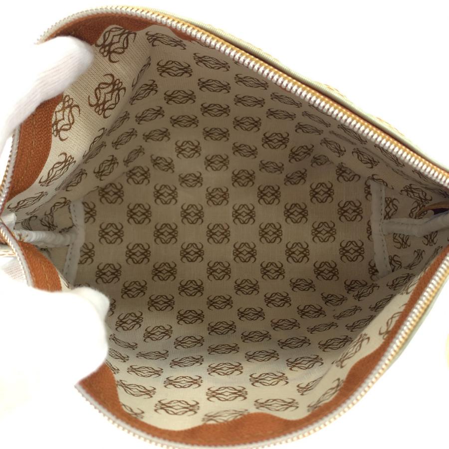 LOEWE ロエベ ヴィンテージ アナグラム ホワイト ゴールド金具 ナイロン ポーチ 化粧ポーチ レディース 408657 | LOEWE | 08