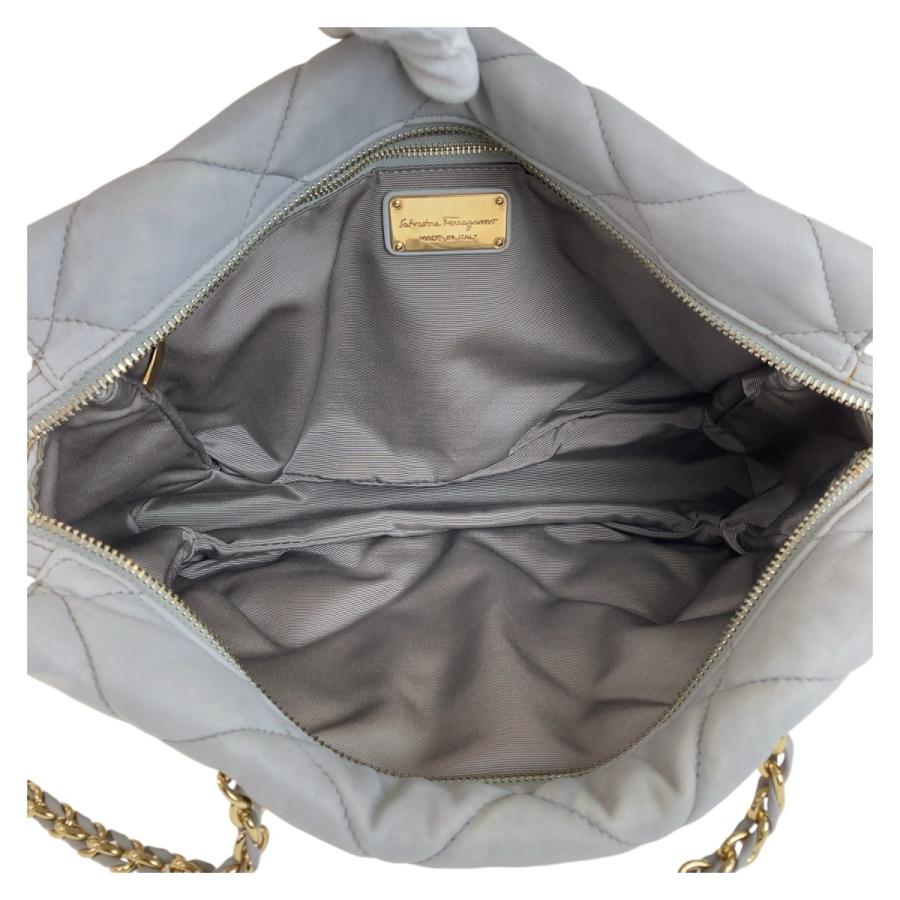 Salvatore Ferragamo サルヴァトーレフェラガモ ヴァラ グレー ゴールド金具 レザー 斜め掛け ショルダーバッグ メッセンジャーバッグ レディース 408682 【中古】 Salvatore Ferragamo サルヴァトーレフェラガモ ヴァラ グレー 斜め