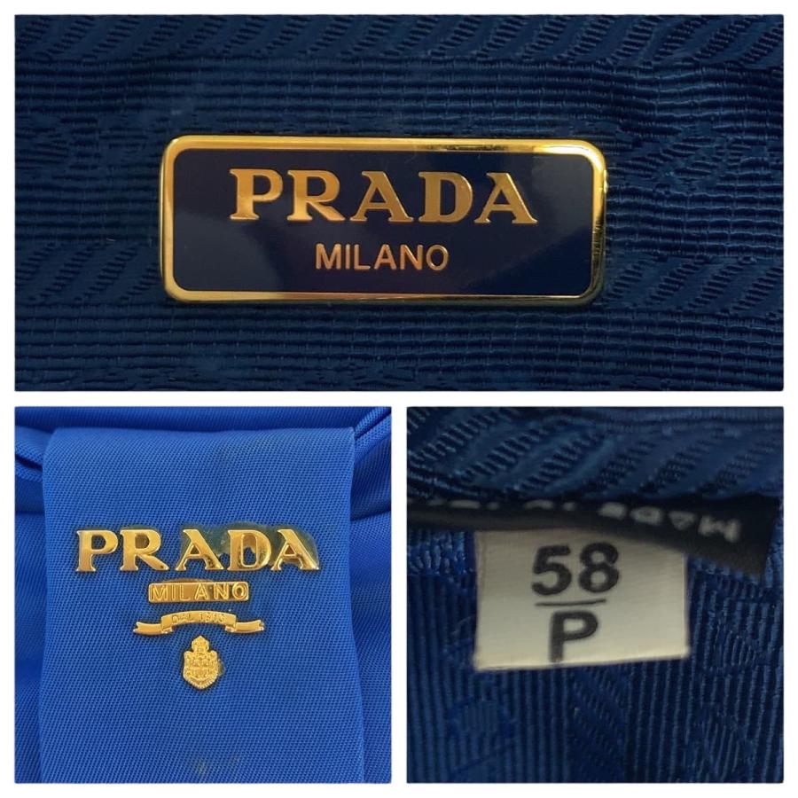 PRADA プラダ テスート リボン ブルー ゴールド金具 ナイロン 
