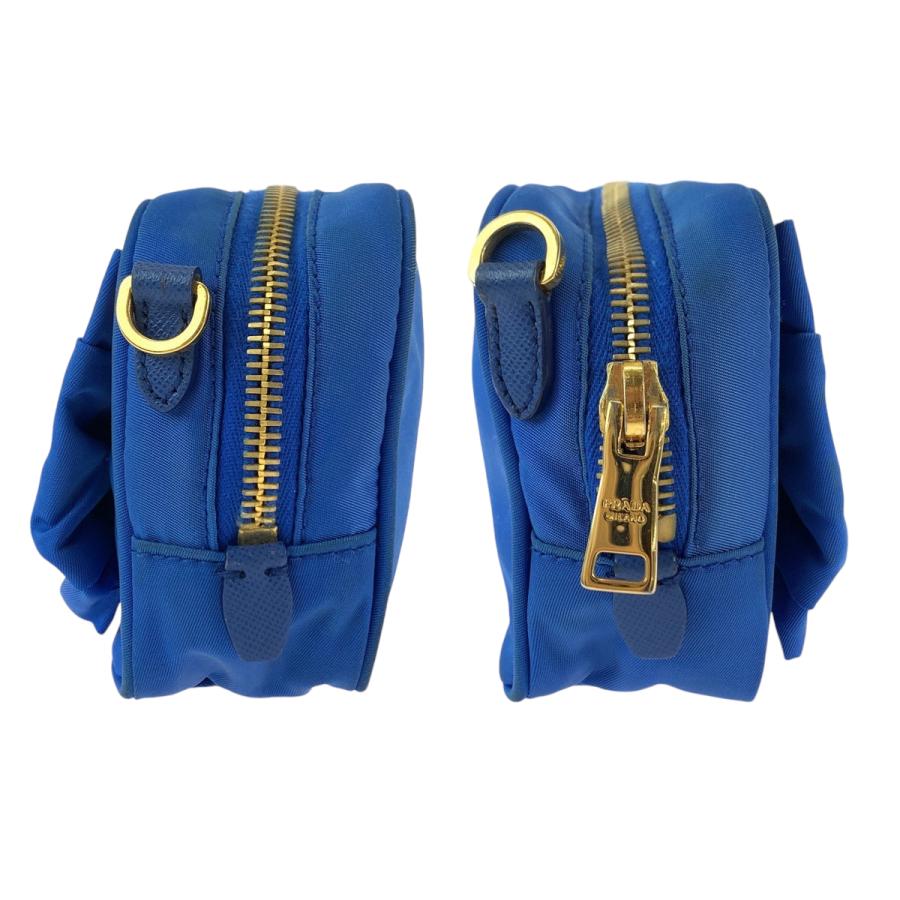 PRADA（プラダ） テスート リボン ブルー ゴールド金具 ナイロン
