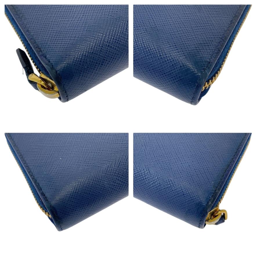 PRADA（プラダ） サフィアーノ リボン ブルー ゴールド金具 レザー