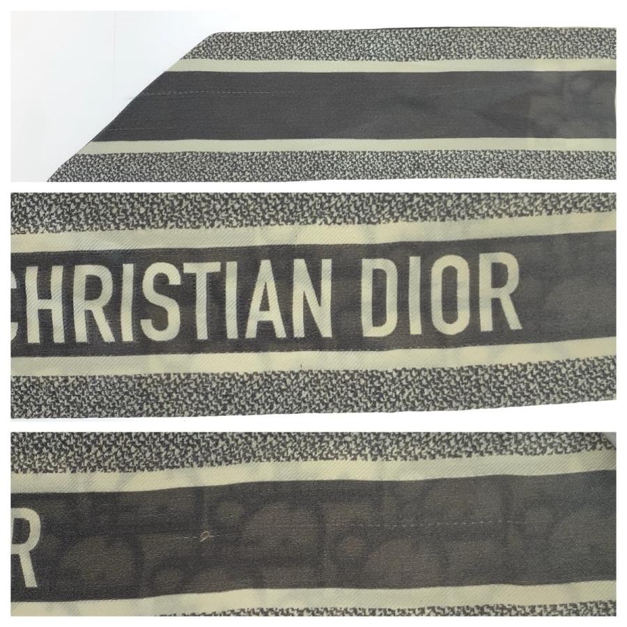 ディオール　スカーフ　リボン　トロッター　グレー 美品 Dior ディオール オブリーク トロッター ミッツァ グレー