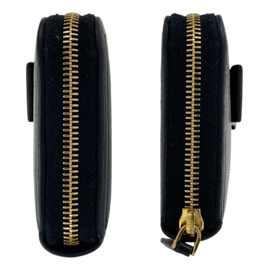 PRADA（プラダ） 美品 リボン ブラック 黒 ゴールド金具 レザー 長財布 