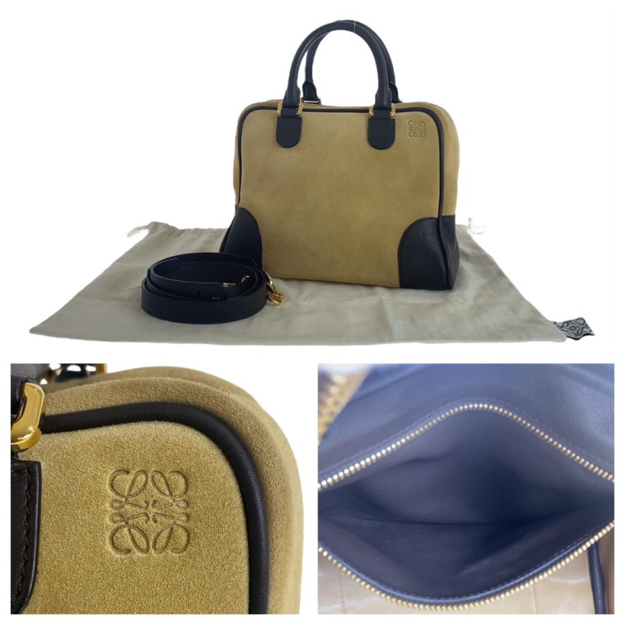 LOEWE（ロエベ） 美品 アナグラム アマソナ25 ベージュ ブラウン