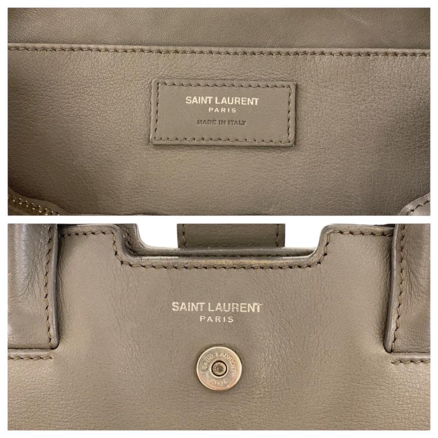 SAINT LAURENT サンローラン YSL ダウンタウン グレー シルバー金具