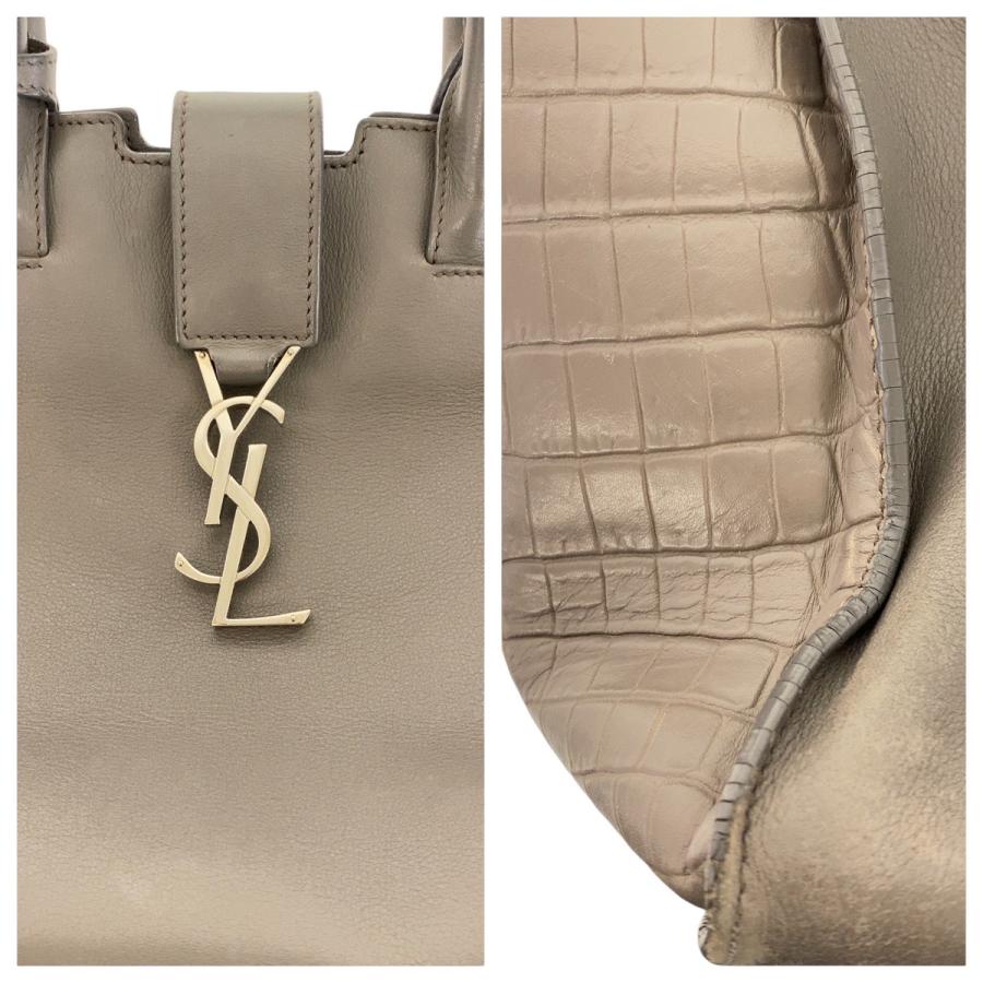 SAINT LAURENT サンローラン YSL ダウンタウン グレー シルバー金具