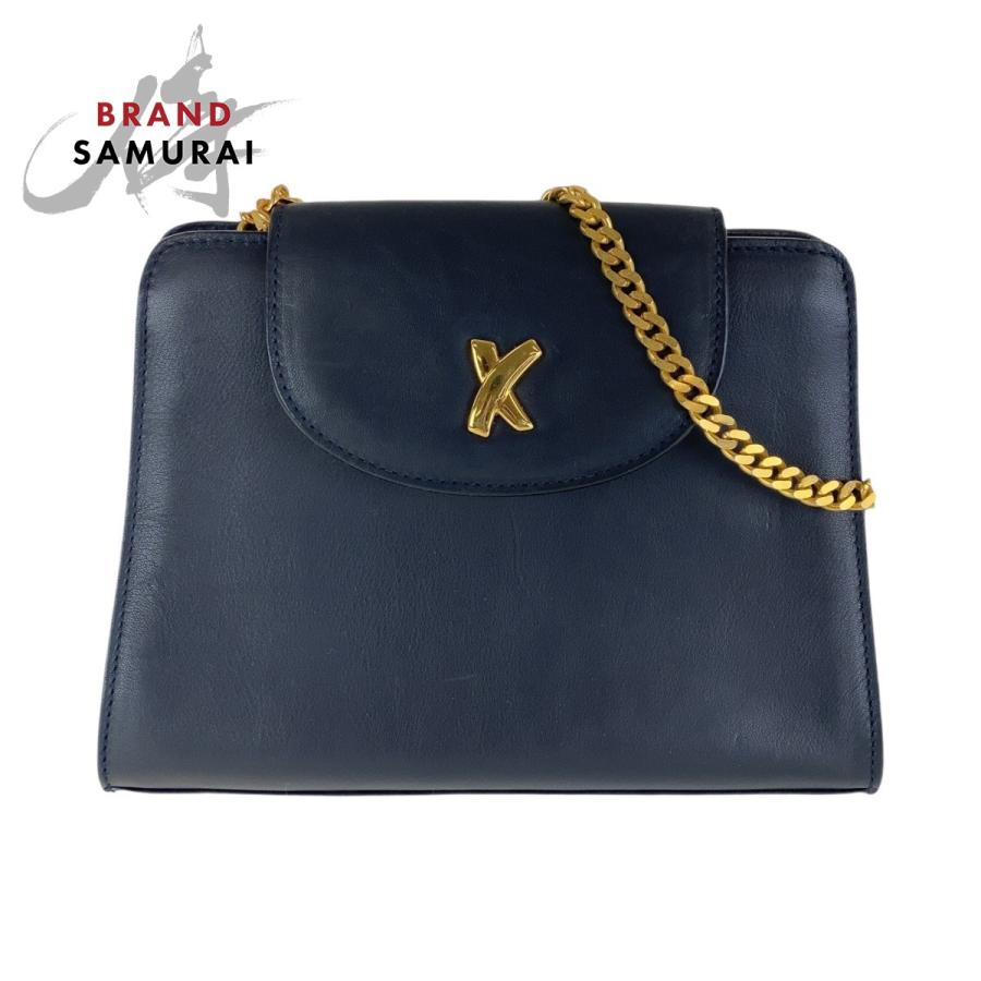 Paloma Picasso パロマピカソ ヴィンテージ ネイビー ゴールド金具 