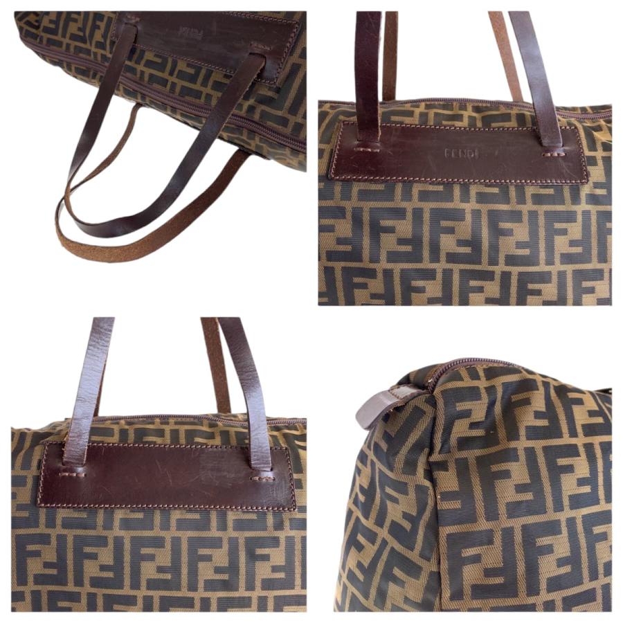 FENDI（フェンディ） ズッカ ブラウン シルバー金具 キャンバス 15418