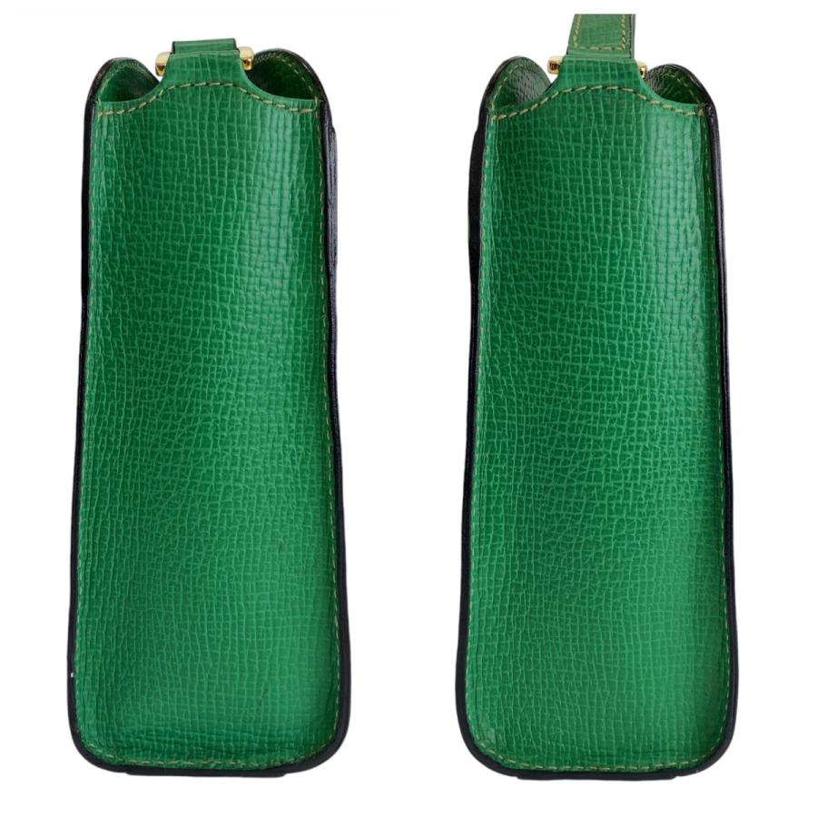 LOEWE ロエベ　ボディバッグ　キャンバス　レザー　バイカラー　緑 LOEWE（ロエベ） ヴィンテージ グリーン ゴールド金具 レザー 斜め掛け