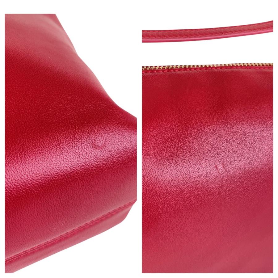 FURLA（フルラ） 美品 レッド ゴールド金具 レザー ハンドバッグ