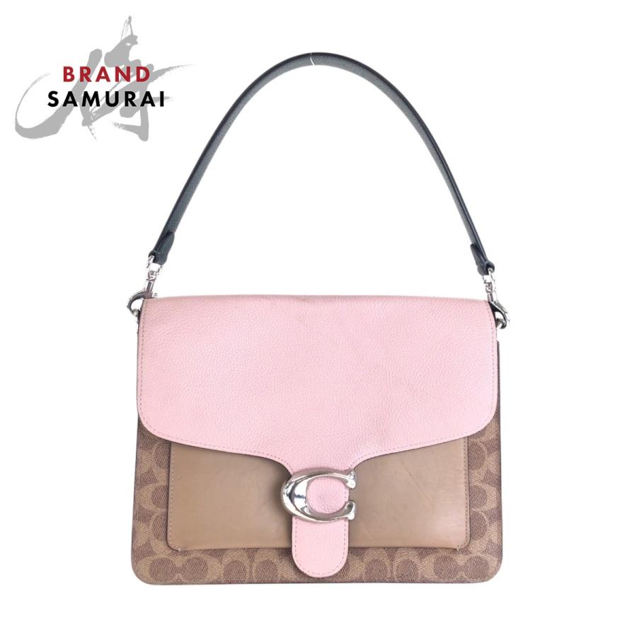 COACH（コーチ） シグネチャー ピンク ブラウン シルバー金具 レザー