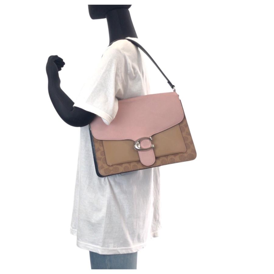 ✨美品 coach コーチ　ハンドバッグ ショルダー　シグネチャー　PVC COACH（コーチ） シグネチャー ピンク ブラウン シルバー金具 レザー
