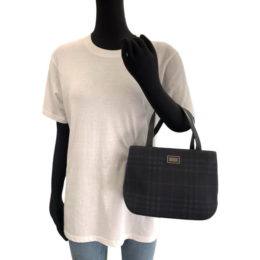 BURBERRY（バーバリー） 美品 チェック柄 ネイビー シルバー金具