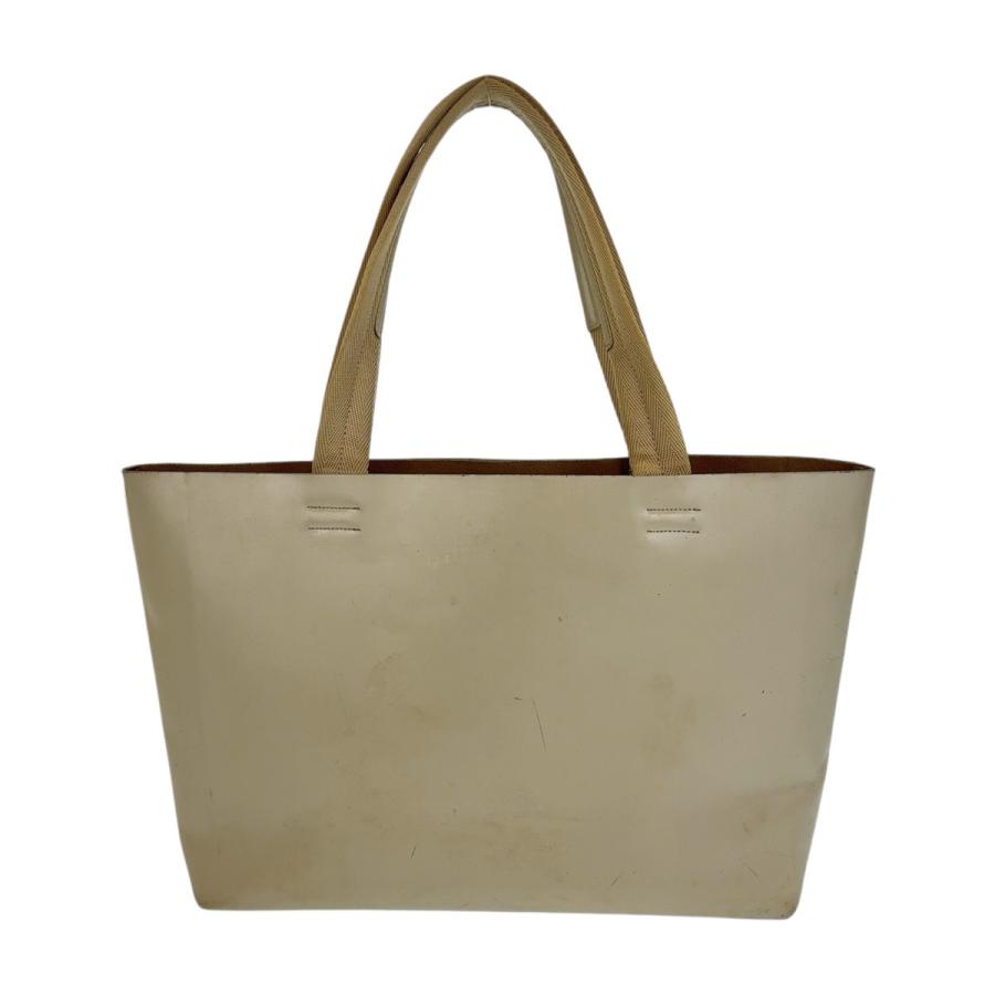 PRADA ベージュ レザートートバッグ PRADA プラダ パンチングロゴ ベージュ レザー トートバッグ