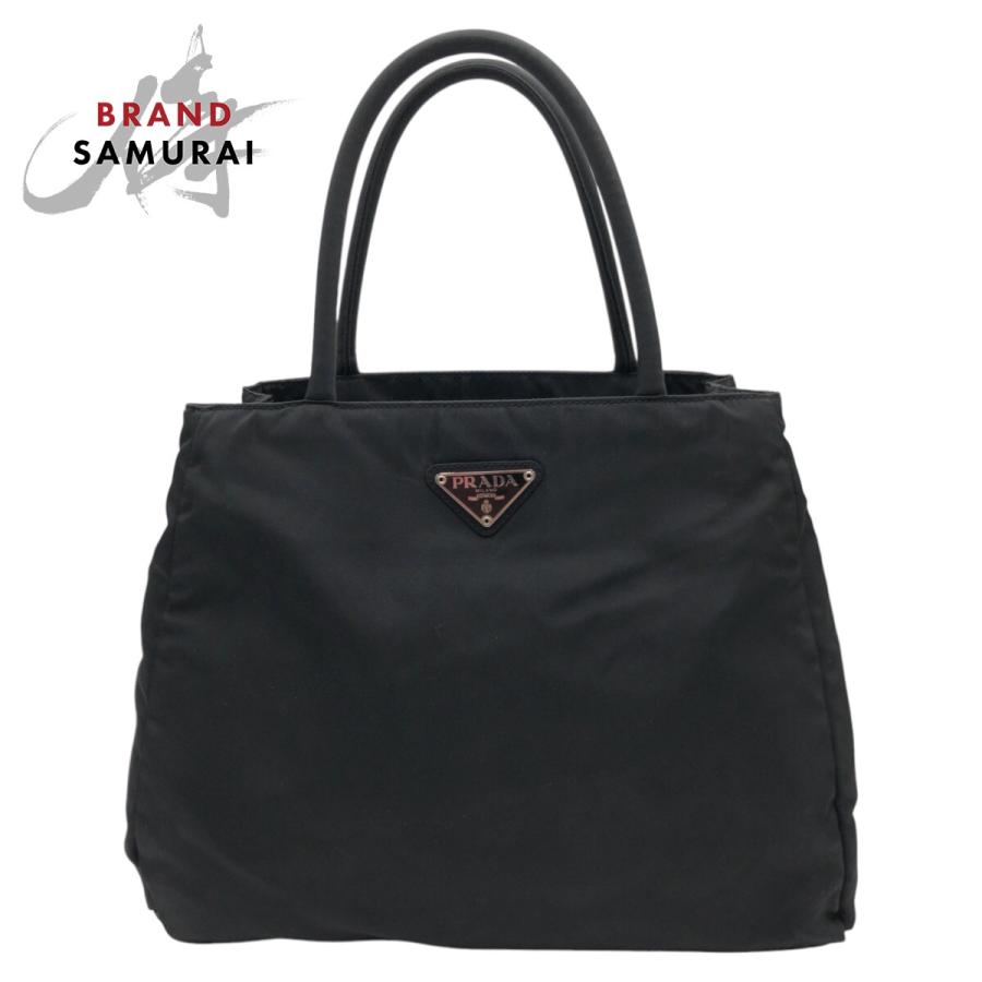 PRADA 美品 プラダ テスート 三角ロゴ ブラック 黒 ナイロン