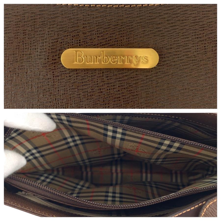 BURBERRY（バーバリー） 美品 中チェック柄 ブラウン ゴールド金具 